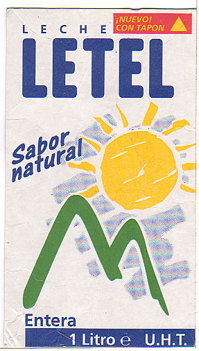 Spanien: Letel - Leche, sabor natural, !Nuevo con tapon!